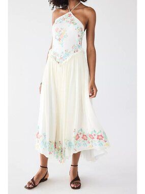 Free People Lila Midi Dress Boho Chic Vintage Cottagecore Festival Womens M